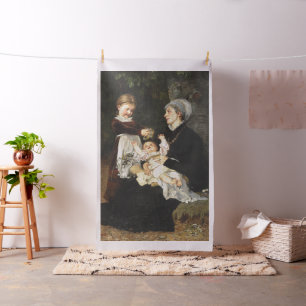 En Ammes Besøg - Bertha Wegmann Fine Art Fabric