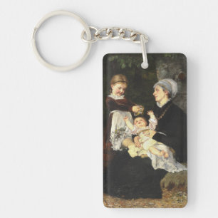 En Ammes Besøg - Bertha Wegmann Fine Art  Key Ring