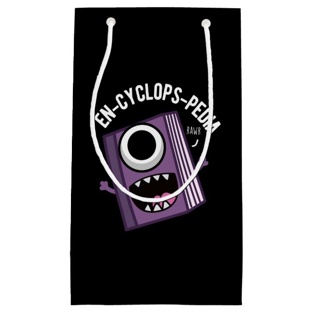 En-cyclops-pedia Funny Encyclopaedia Pun Dark BG Small Gift Bag (Front)