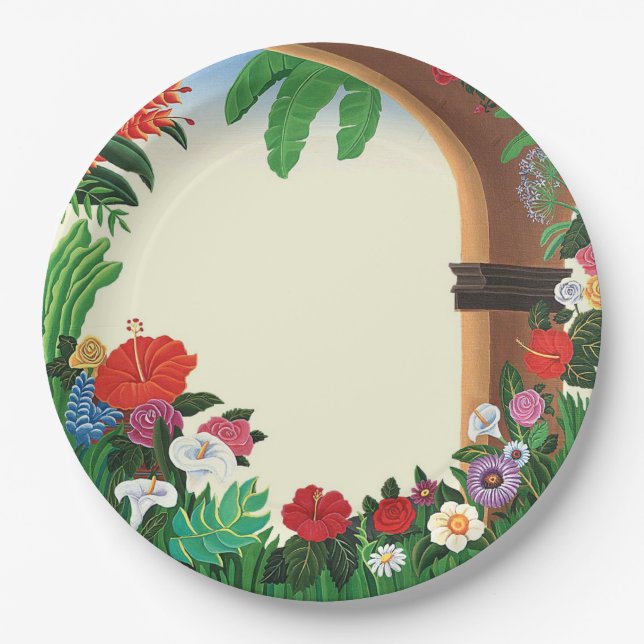 En el Jardin Paper Plate (Front)