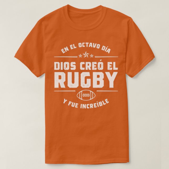 En el octavo da Dios cre el Rugby T-Shirt (Design Front)