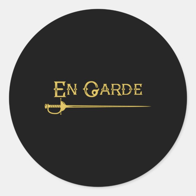 En Garde Fencing Fencer Swords Rapier Sabre Sword Classic Round Sticker (Front)