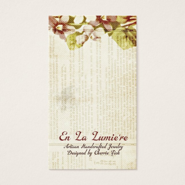 En La Lumiere Earring Card September 2012 (Front)
