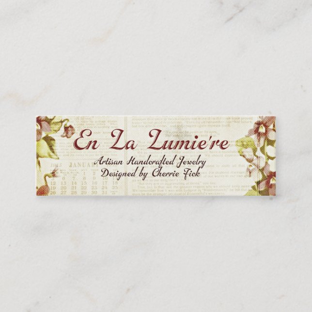 En La Lumiere Tag September 2012 Business Card (Front)