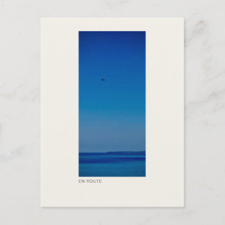 EN ROUTE — Minimal Aeroplane & Blue Sky Photo Post Postcard