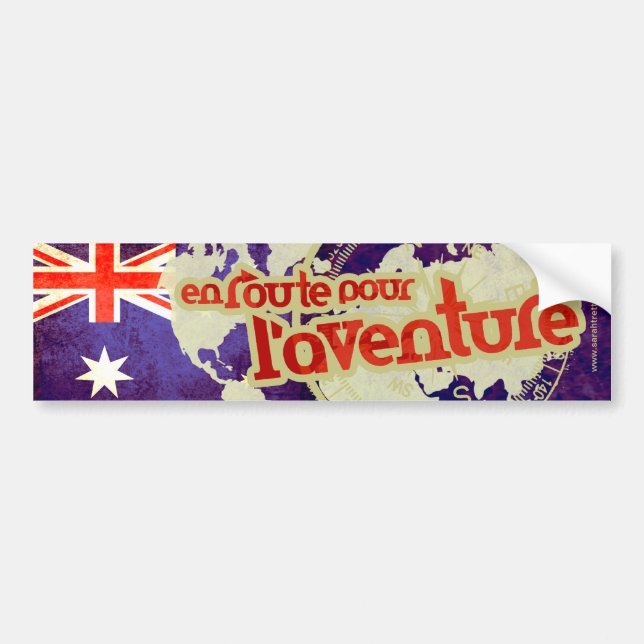 en route pour l'aventure Australia car sticker (Front)