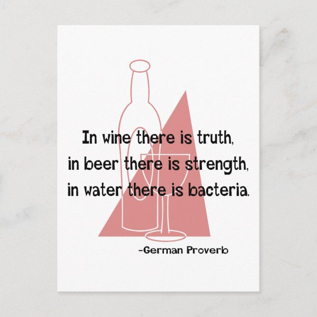 En Vino Veritas -retro Postcard (Front)