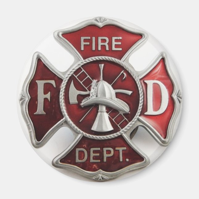 'enamel' fire dept insignia magnet (Front)