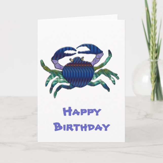 Enameled Blue Crab Card (Front)