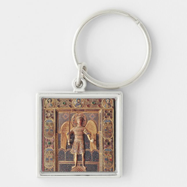 Enamelled plaque depicting the Archangel Michael Key Ring (Front)