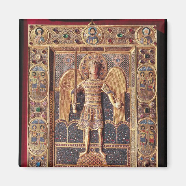 Enamelled plaque depicting the Archangel Michael Magnet (Front)