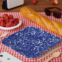 Enamelware splatter camping plate