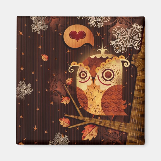 Enamoured Owl Magnet (Front)