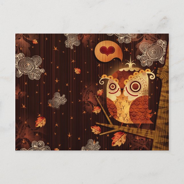 Enamoured Owl Postcard (Front)