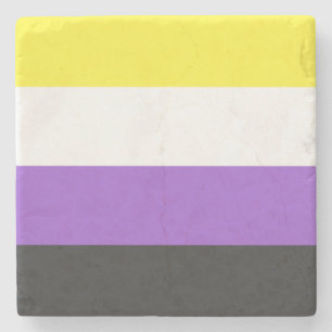 Enby (Non-binary Pride) Flag Stone Coaster