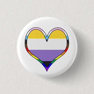 Enby Pride Heart 3 Cm Round Badge