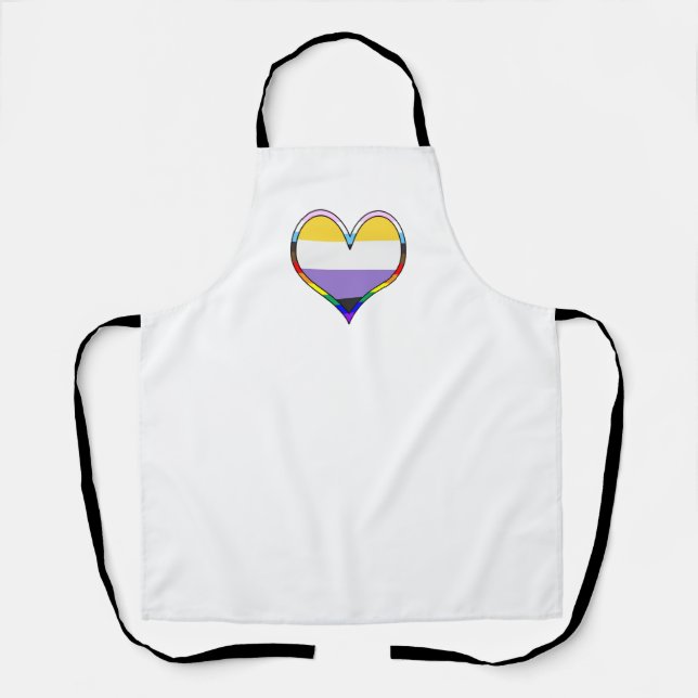 Enby Pride Heart Apron (Front)
