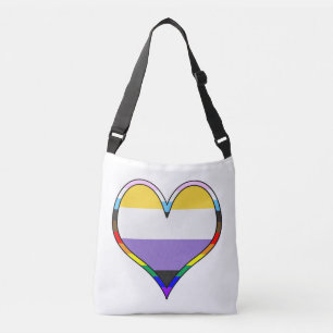Enby Pride Heart Crossbody Bag