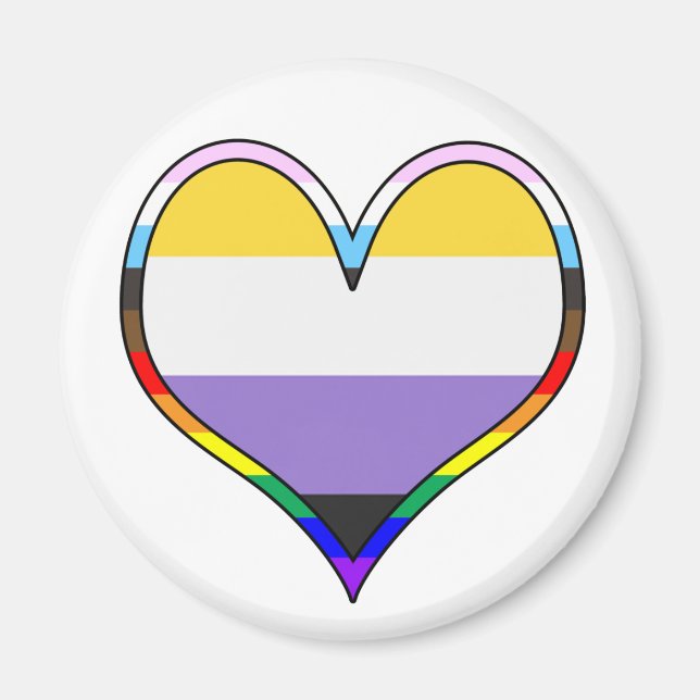 Enby Pride Heart Magnet (Front)