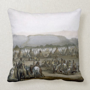 Encampment of the Piekann Indians, plate 43 from V Cushion