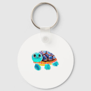 Encaustic painting turtle Copy Key Ring