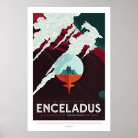 Enceladus Moon of Saturn advert for space tourism