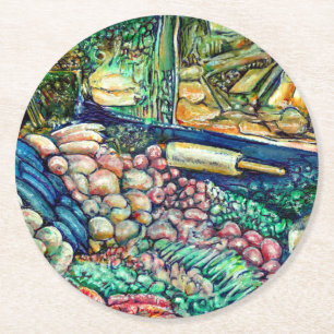 Enceladus Round Paper Coaster