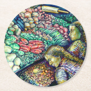 Enceladus Round Paper Coaster