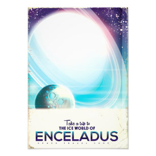 Enceladus Space travel vintage poster
