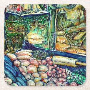 Enceladus Square Paper Coaster