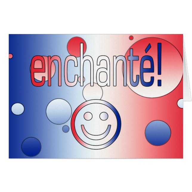 Enchanté! French Flag Colours Pop Art (Front Horizontal)
