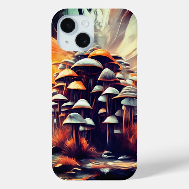 Enchanted Abstract Mushrooms - Fantasy Art Case-Mate iPhone Case (Back)