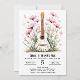 Enchanted Acoustic Ballad Guitar Birthday Invitation