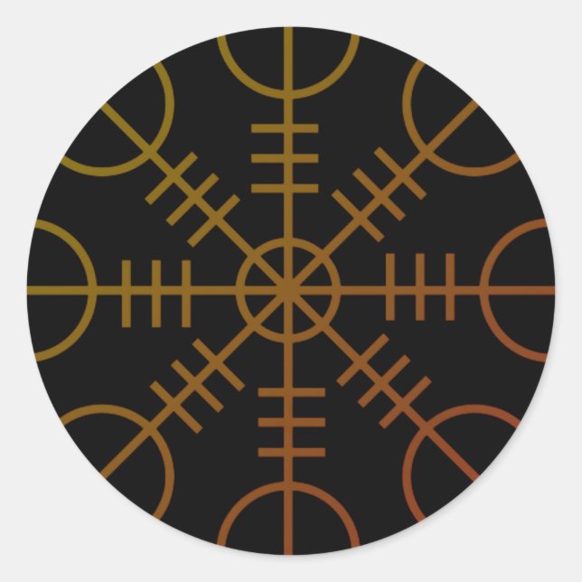 Enchanted Aegishjalmr Helm of Awe Rune Classic Round Sticker (Front)