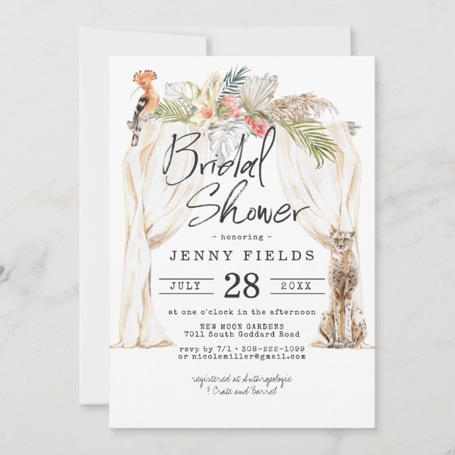 Enchanted African Safari Bridal Shower Invitation (Front)