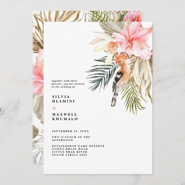 Enchanted African Safari Wedding Invitation (Front/Back)