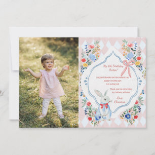 Enchanted Alice in Wonderland Birthday Photo Thank You Card