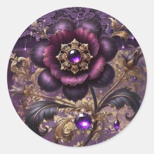 Enchanted Amethyst Bloom   Purple Reverie Sticker