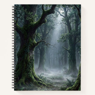 Enchanted Ancient Forest | Misty Woodland Sunlight Notebook