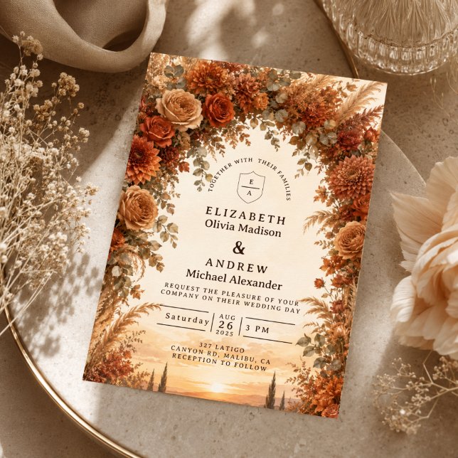 Enchanted Autumn Arch Wedding Invitation (Creator Uploaded)