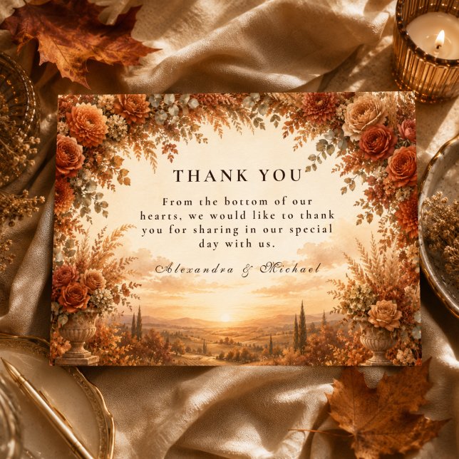 Enchanted Autumn Arch Wedding Thank You Card (Creator Uploaded)