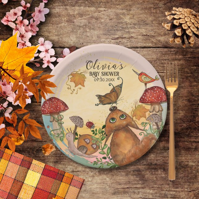 Enchanted Autumn Fairy Baby Shower Plate (Enchanted Autumn Fairy Baby Shower Plate)