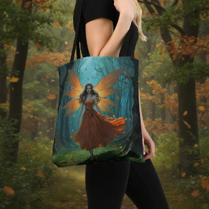 Enchanted Autumn Fairy Thanksgiving Fantasy Art Tote Bag
