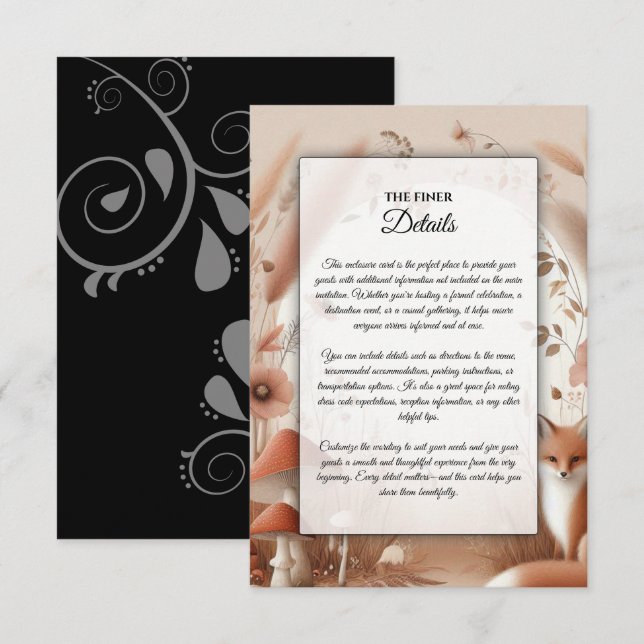 Enchanted Autumn Forest Foxes Enclosure Card (Front/Back)