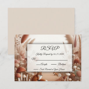 Enchanted Autumn Forest Foxes RSVP Card