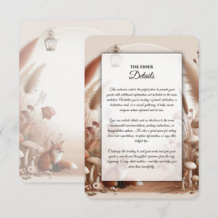 Enchanted Autumn Forest Foxes Wedding Enclosure Card