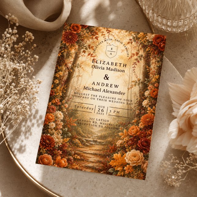 Enchanted Autumn Forest Wedding Invitation (Creator Uploaded)