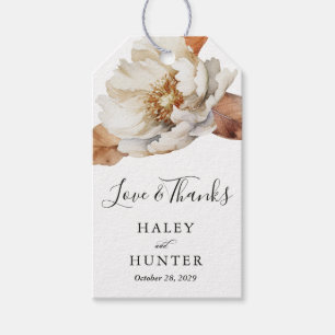 Enchanted Autumn Rustic Blooms Botanical Wedding Gift Tags