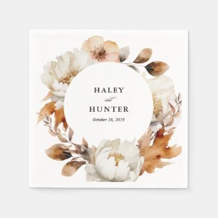 Enchanted Autumn Rustic Blooms Botanical Wedding Napkin