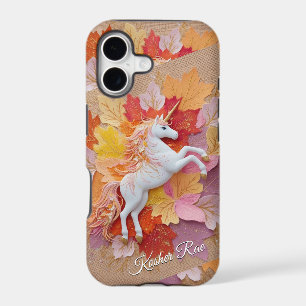 Enchanted Autumn Unicorn Pastel Hues Flowers Text